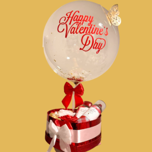Globo Burbuja Happy Valentine’s Day con Regalo Romántico