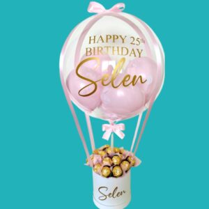 Globo Burbuja Personalizado con Chocolates – Cumpleaños Elegante